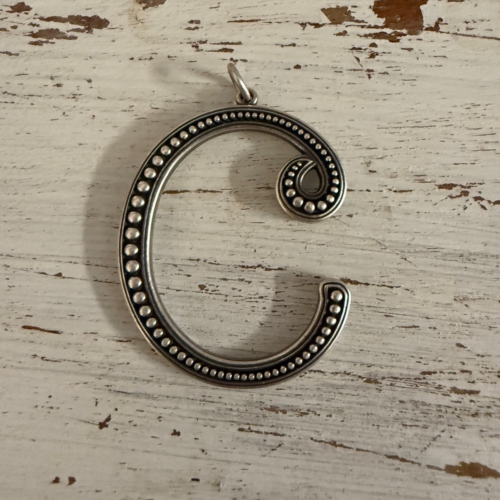 James Avery Silver C Large Initial Pendant